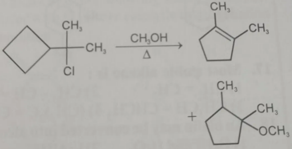 Ring expansion/ rearrangement during elimination/substitution reaction ...